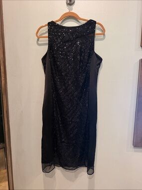 julia jordan Black Sequin Midi Sheath Dress